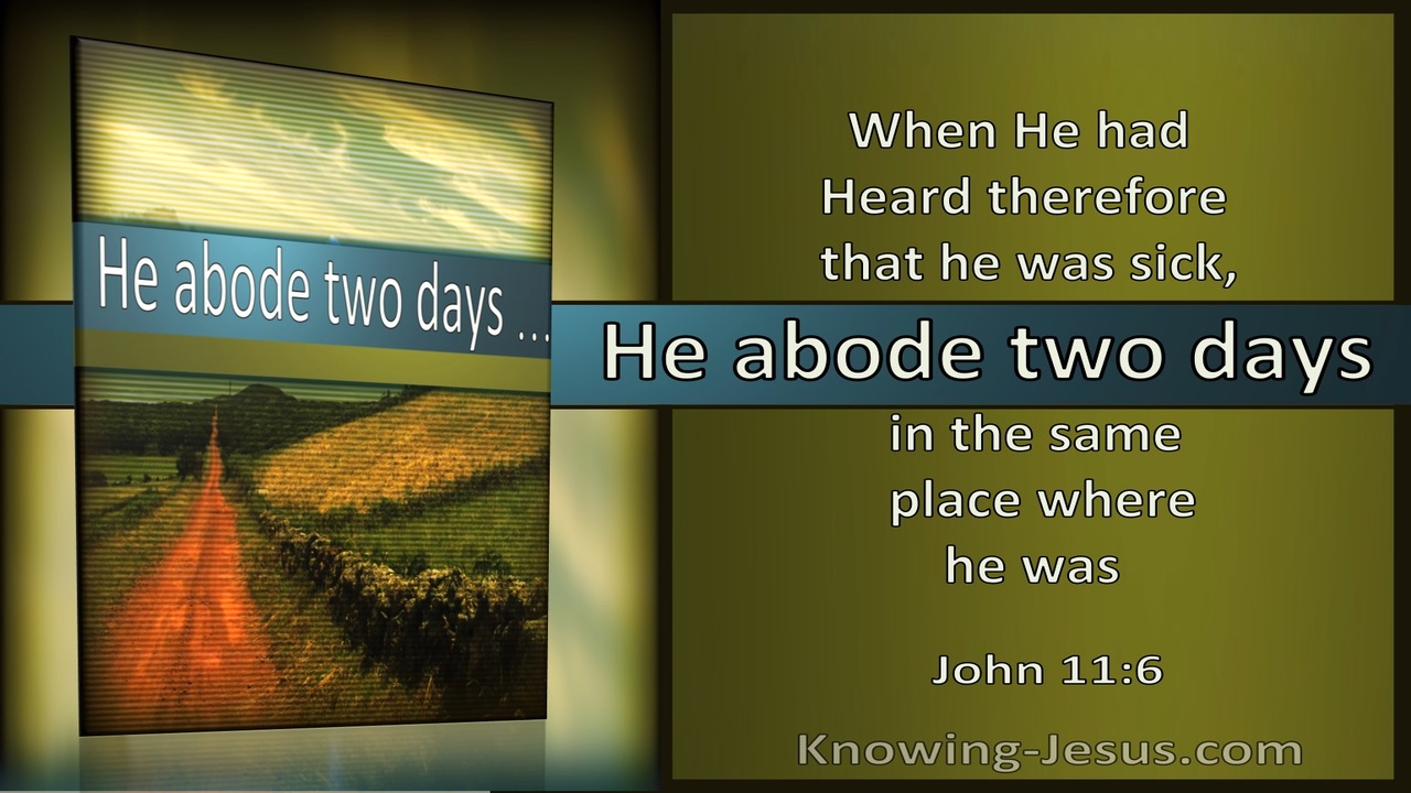John 11:6 When He Heard He Was Sick He Abode Two Days (utmost)10:11